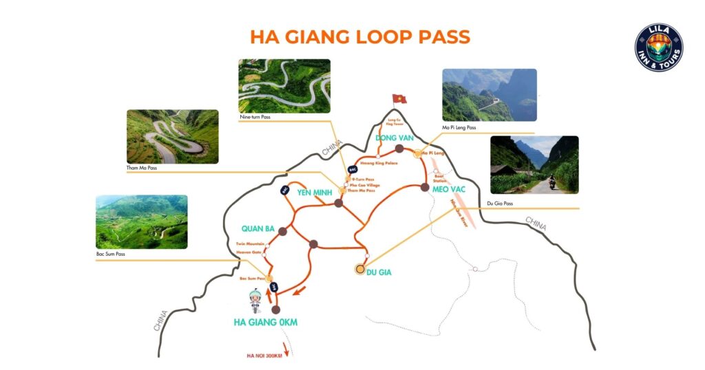 ha giang loop pass map