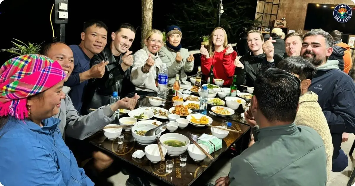 family dinner in ha giang loop tour 3 day