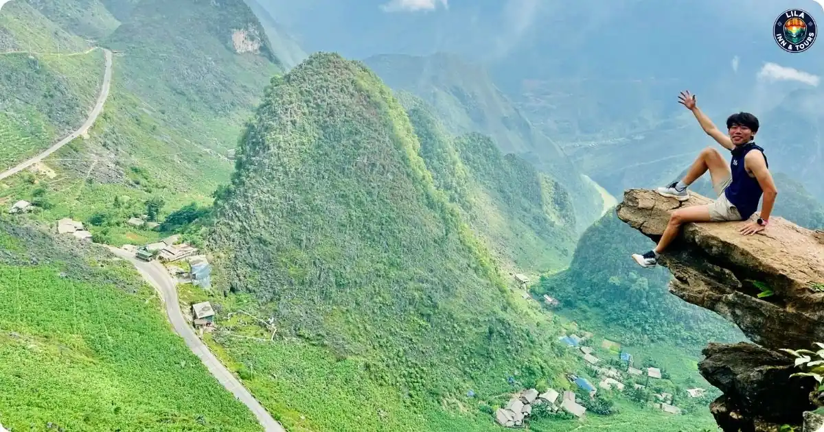 death cliff on ma pi leng pass in ha giang loop tour 3 day