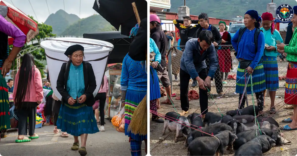 dong van ethnic market in ha giang loop cao bang tour 5 day