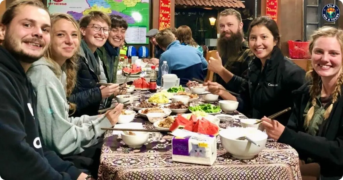 family dinner in ha giang loop tour 3 day