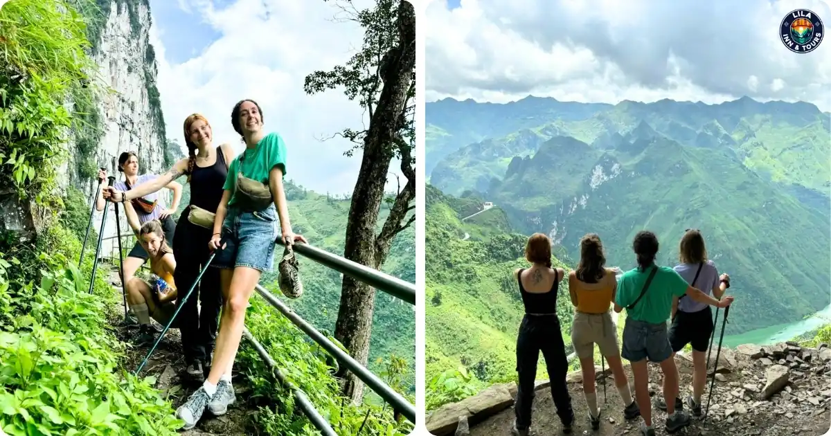 hike 5 km to white cliff in ha giang loop tour 2 day