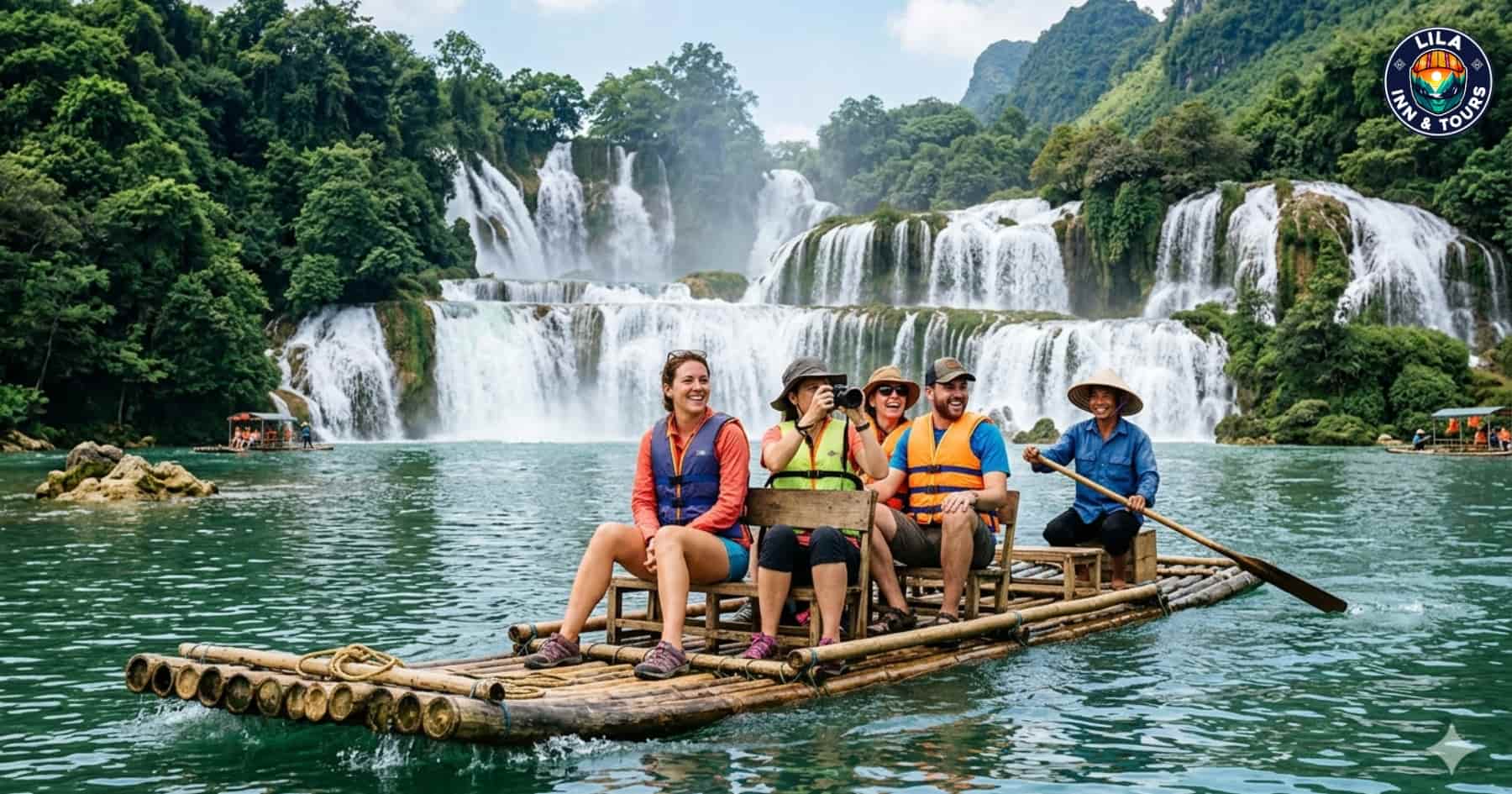 Ban Gioc Waterfall Bamboo Boat