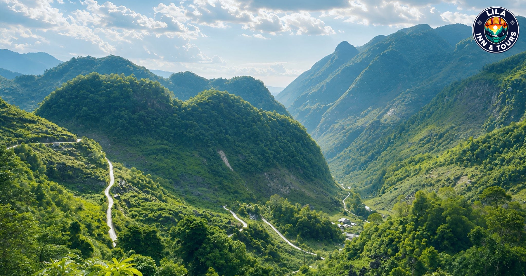 A lush, majestic mountain landscape