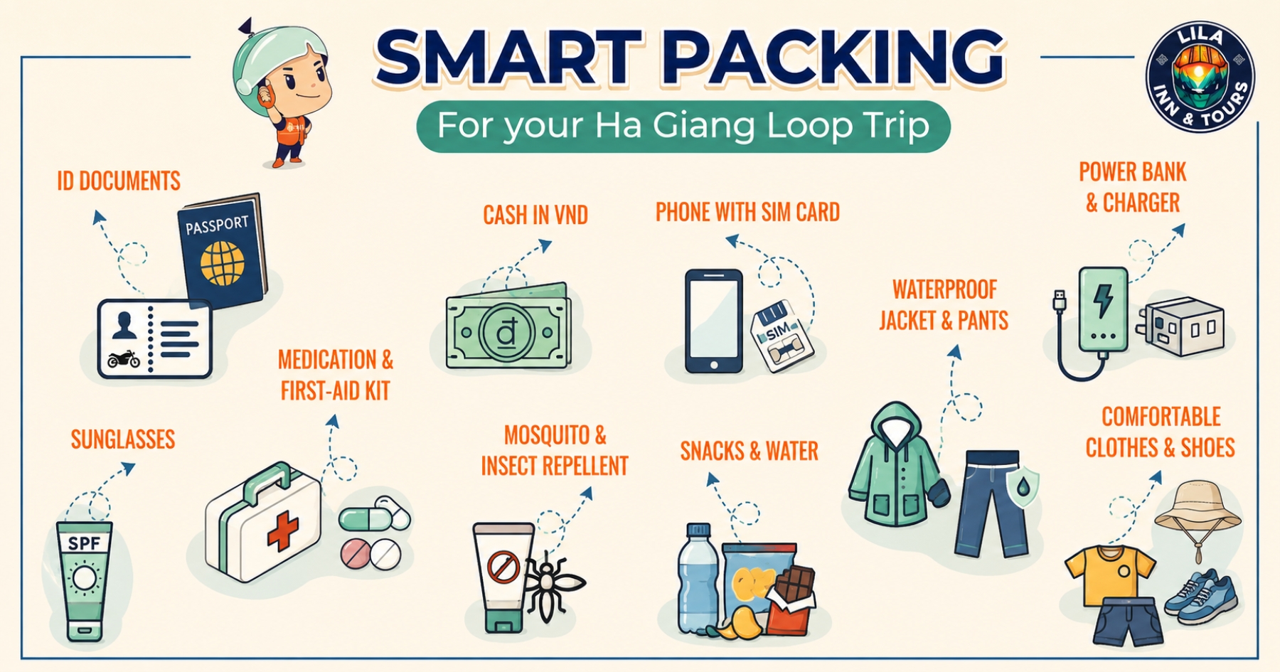 Smart packing for your Ha Giang Loop trip